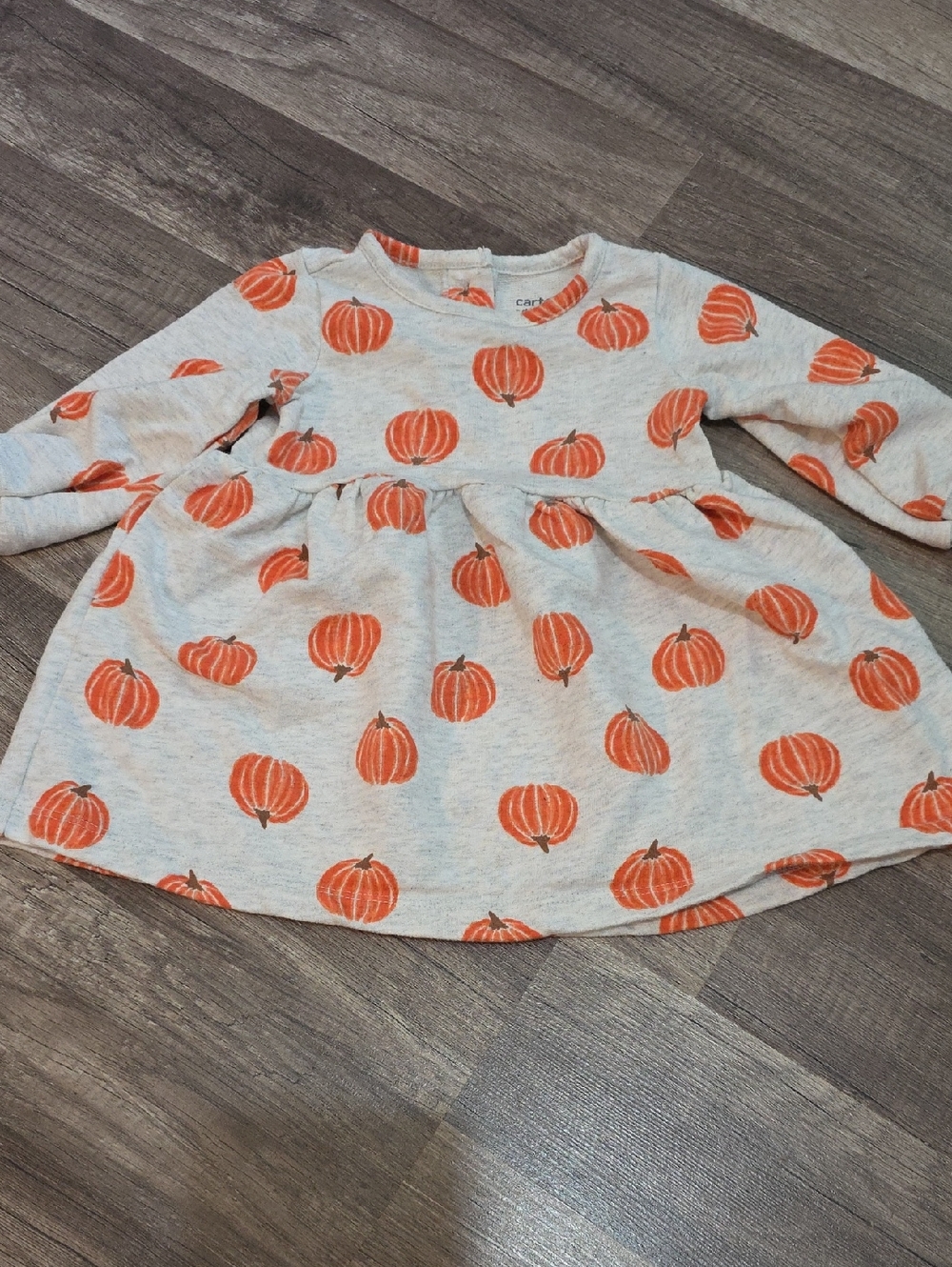Carter's Cream and Orange Pumpkin Baby Dress